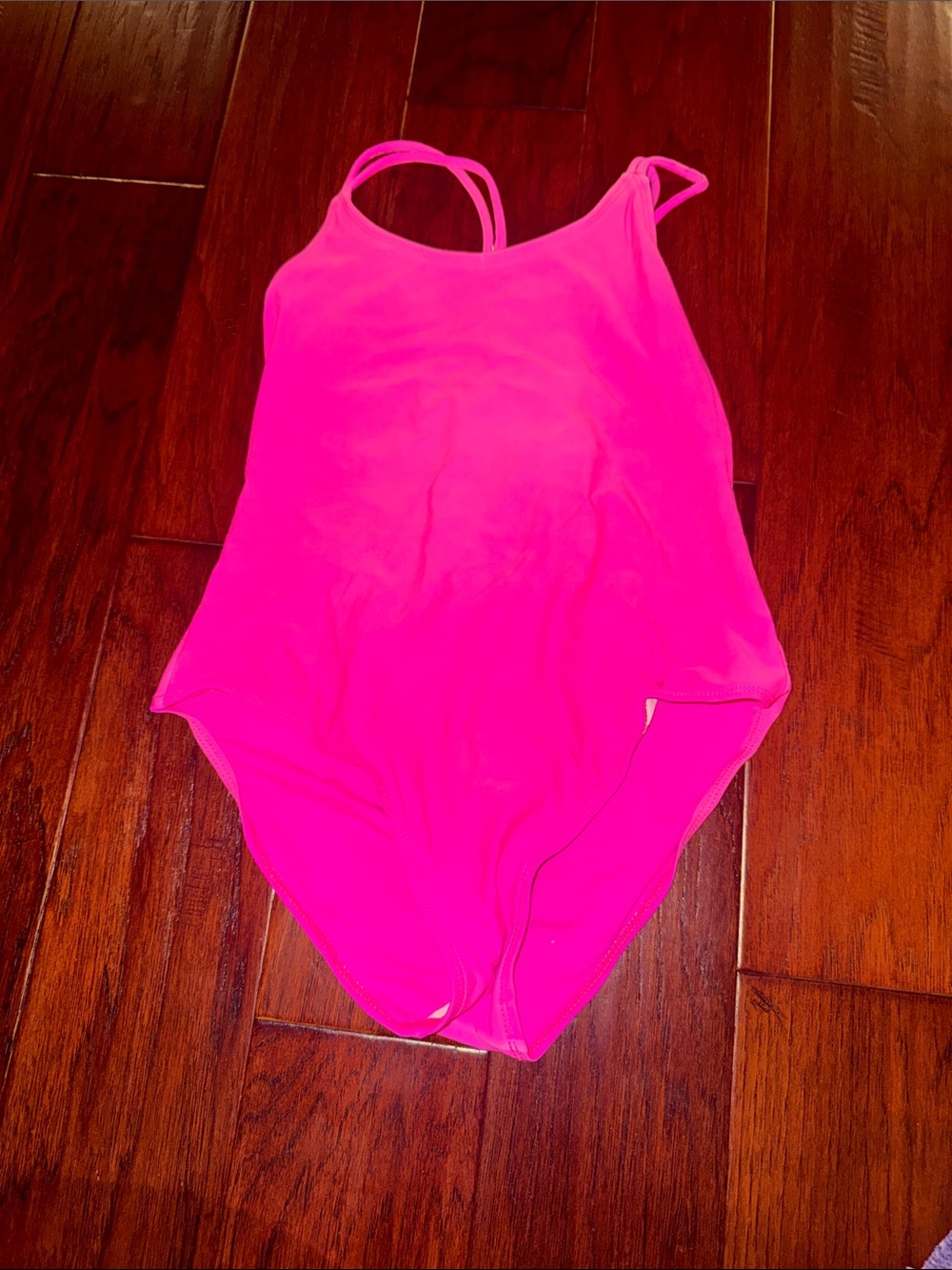 SHEIN Neon Hot Pink Girls One-Piece Swimsuit